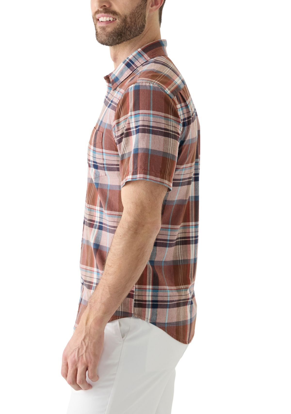 Short Sleeve One Pocket Button Up Shirt 