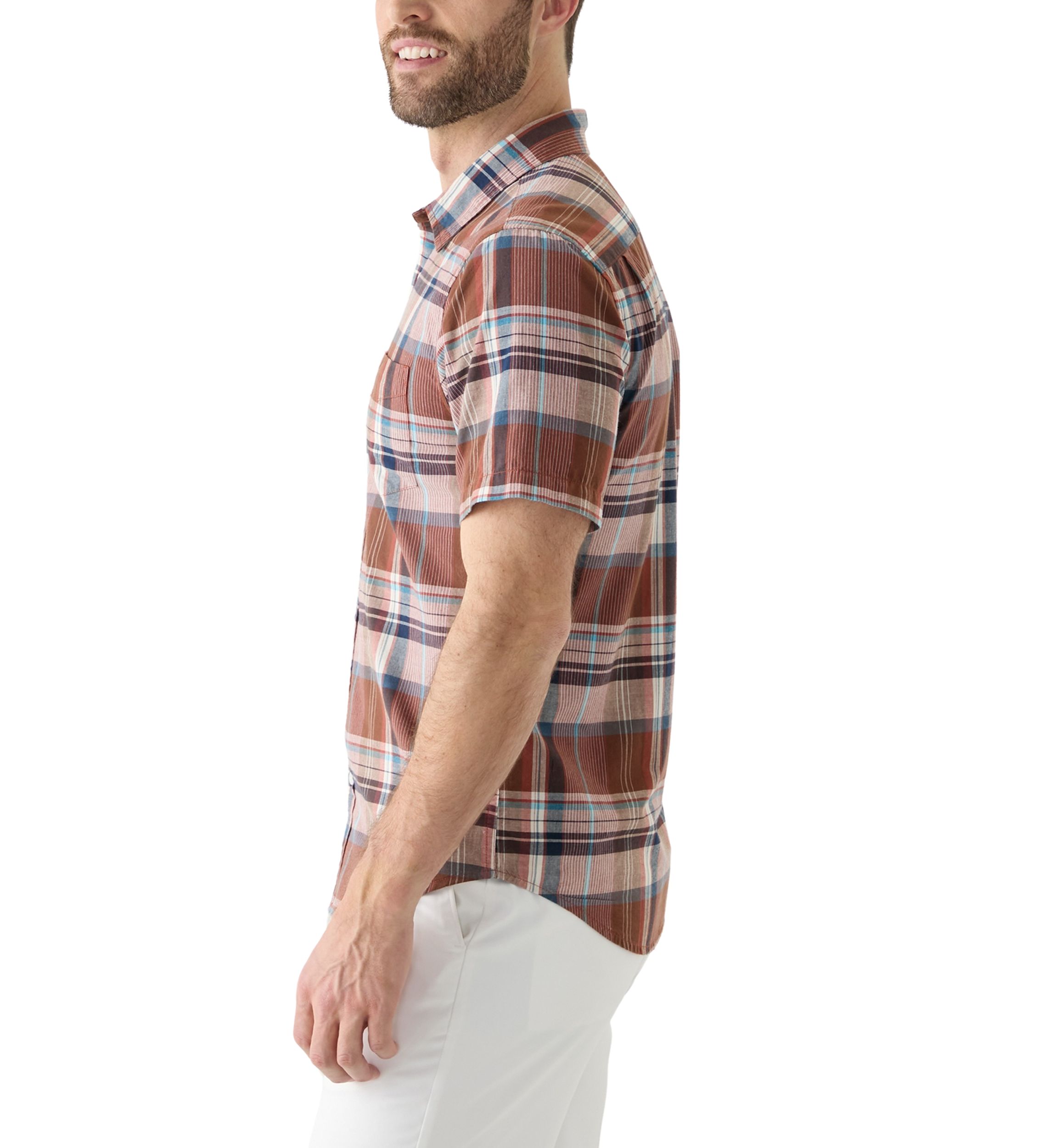 Short Sleeve One Pocket Button Up Shirt 