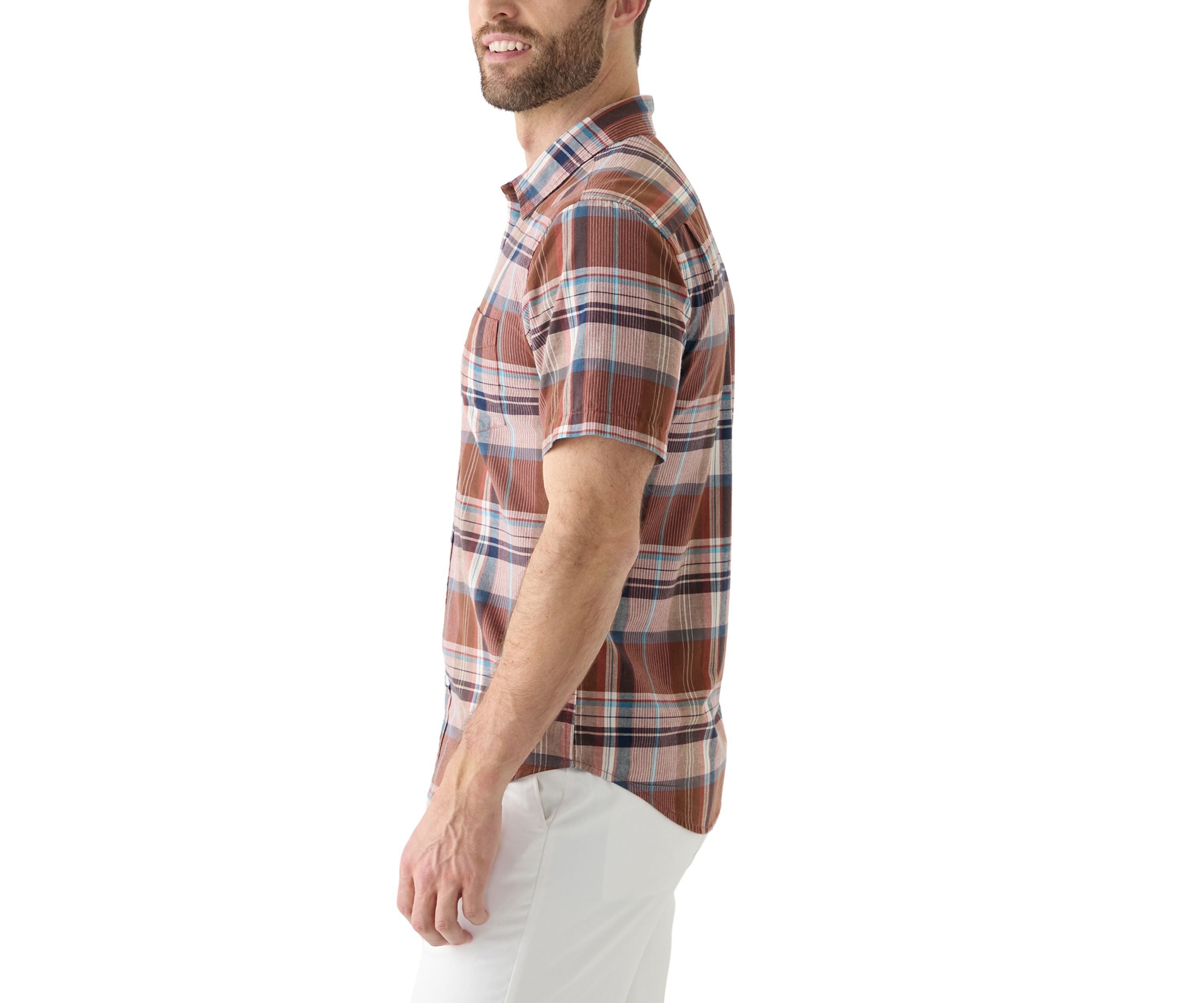 Short Sleeve One Pocket Button Up Shirt 
