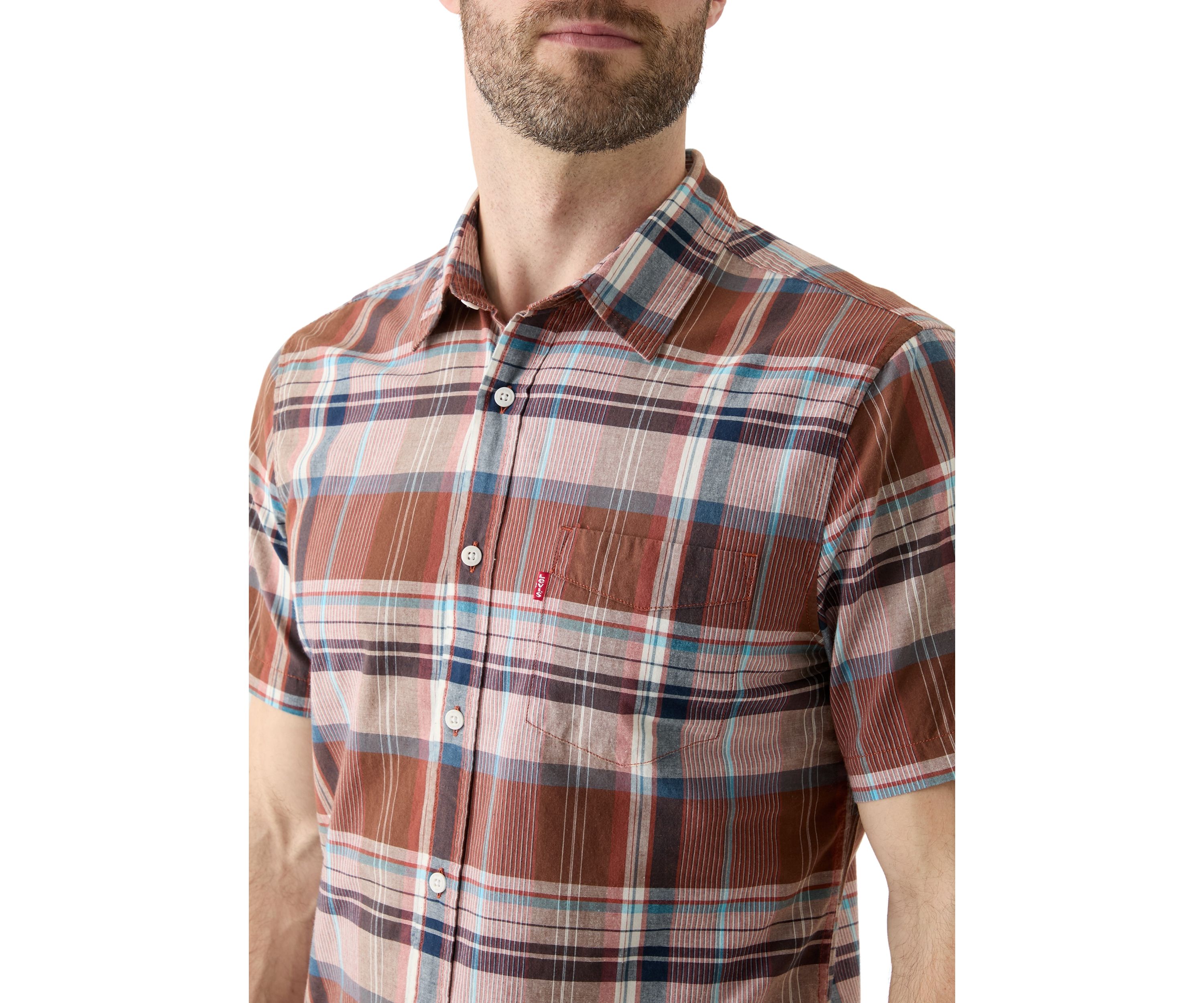Short Sleeve One Pocket Button Up Shirt 