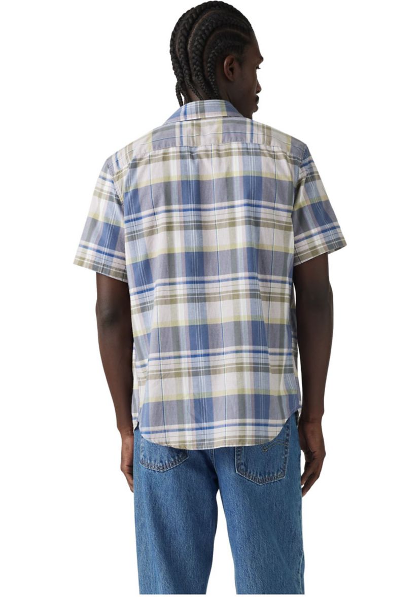 Short Sleeve Plaid One Pocket Standard Shirt 