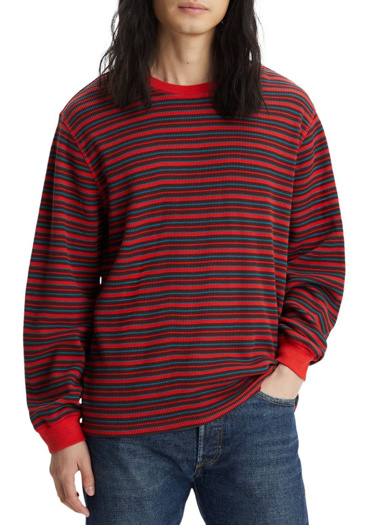 Long Sleeve Striped Thermal T-Shirt 