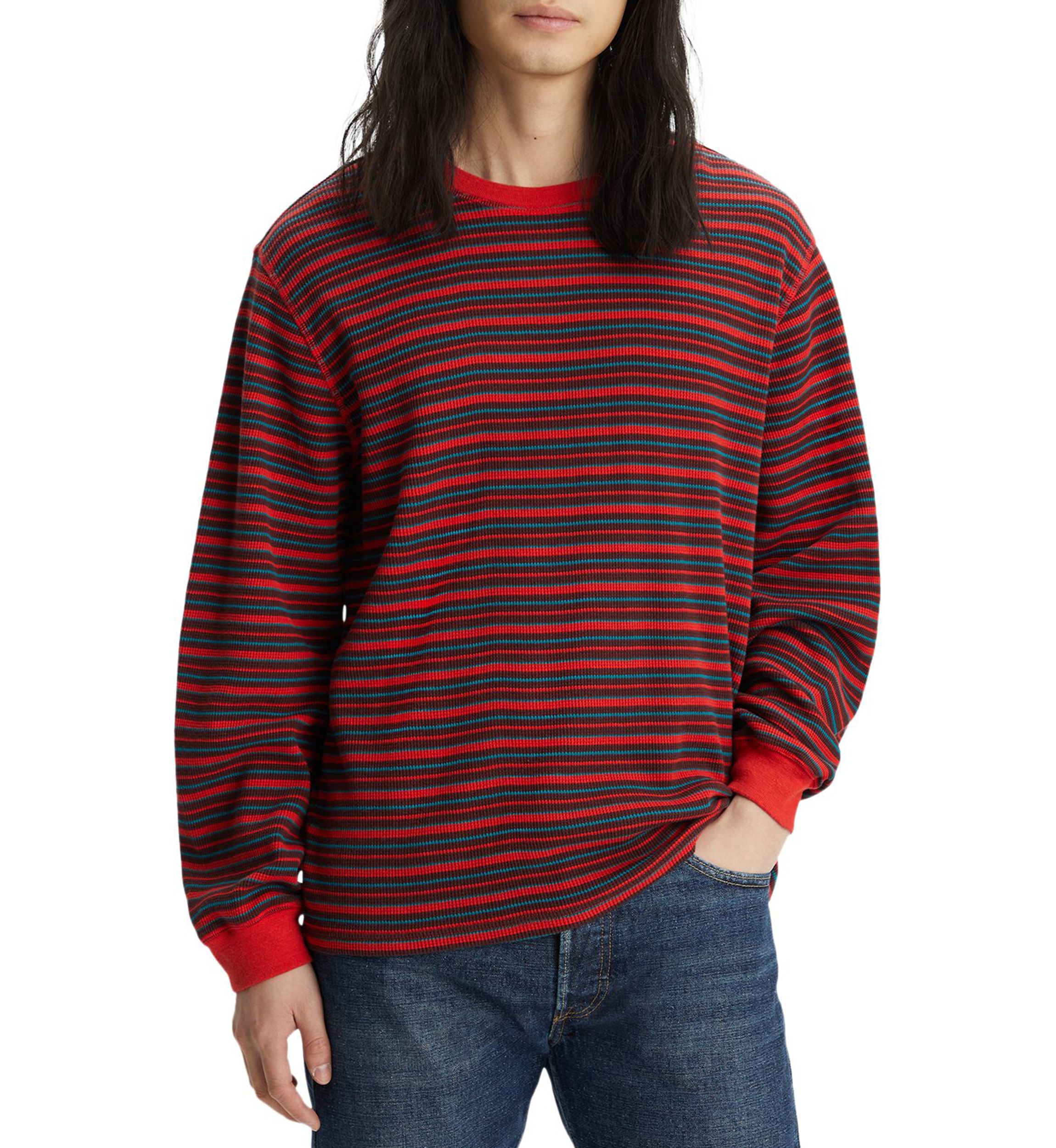 Long Sleeve Striped Thermal T-Shirt 