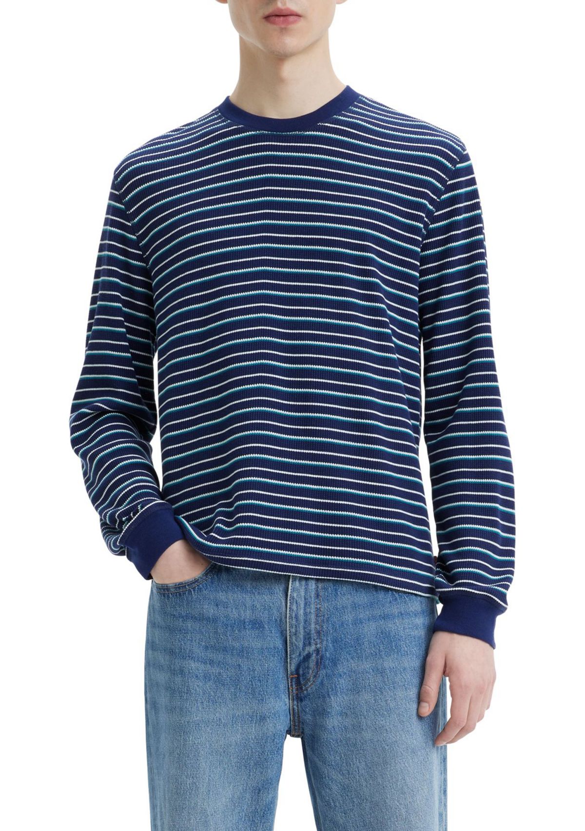   Long Sleeve Striped Thermal T-Shirt 