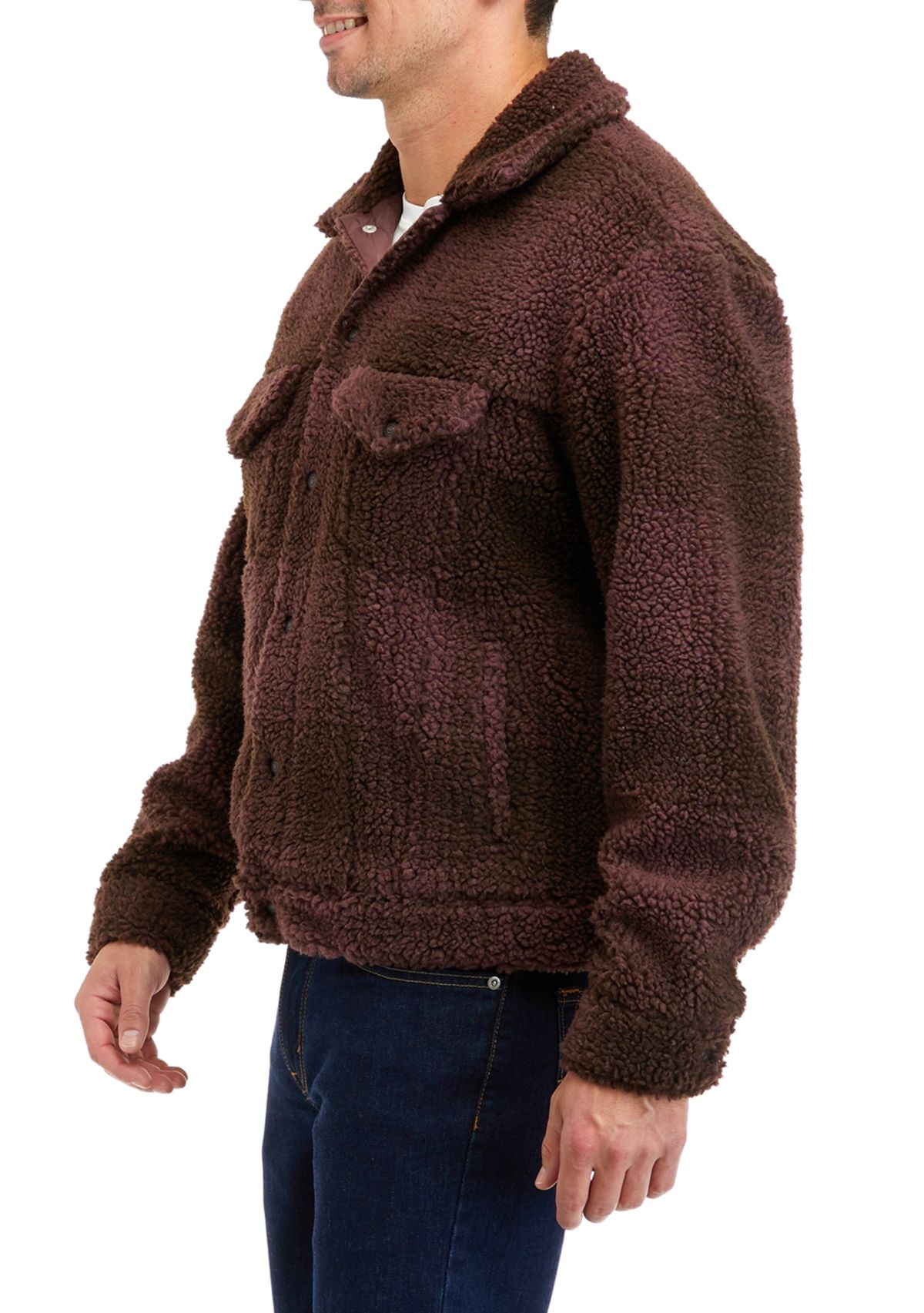 Tyrone Huckleberry Cozy Sherpa Trucker Jacket
