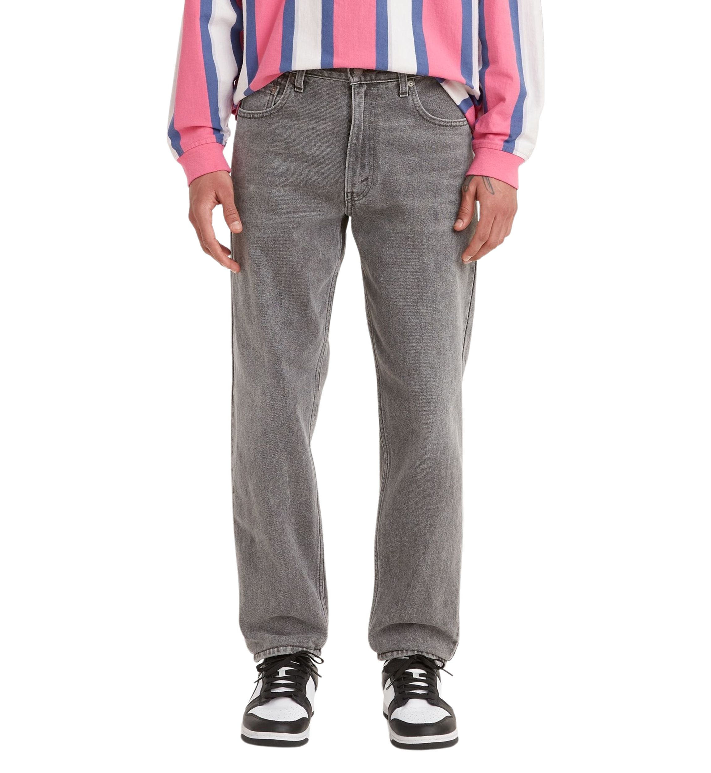 Gray Worn Relaxed Jeans