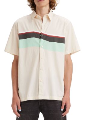 Levi's Men's Short Sleeve Richmond Stripe Shirt, Large