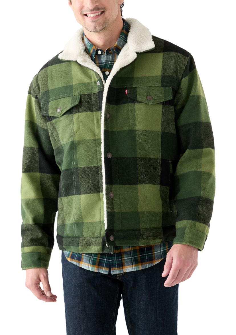 Levi's® Green Plaid Type III Sherpa Trucker Jacket | Belk