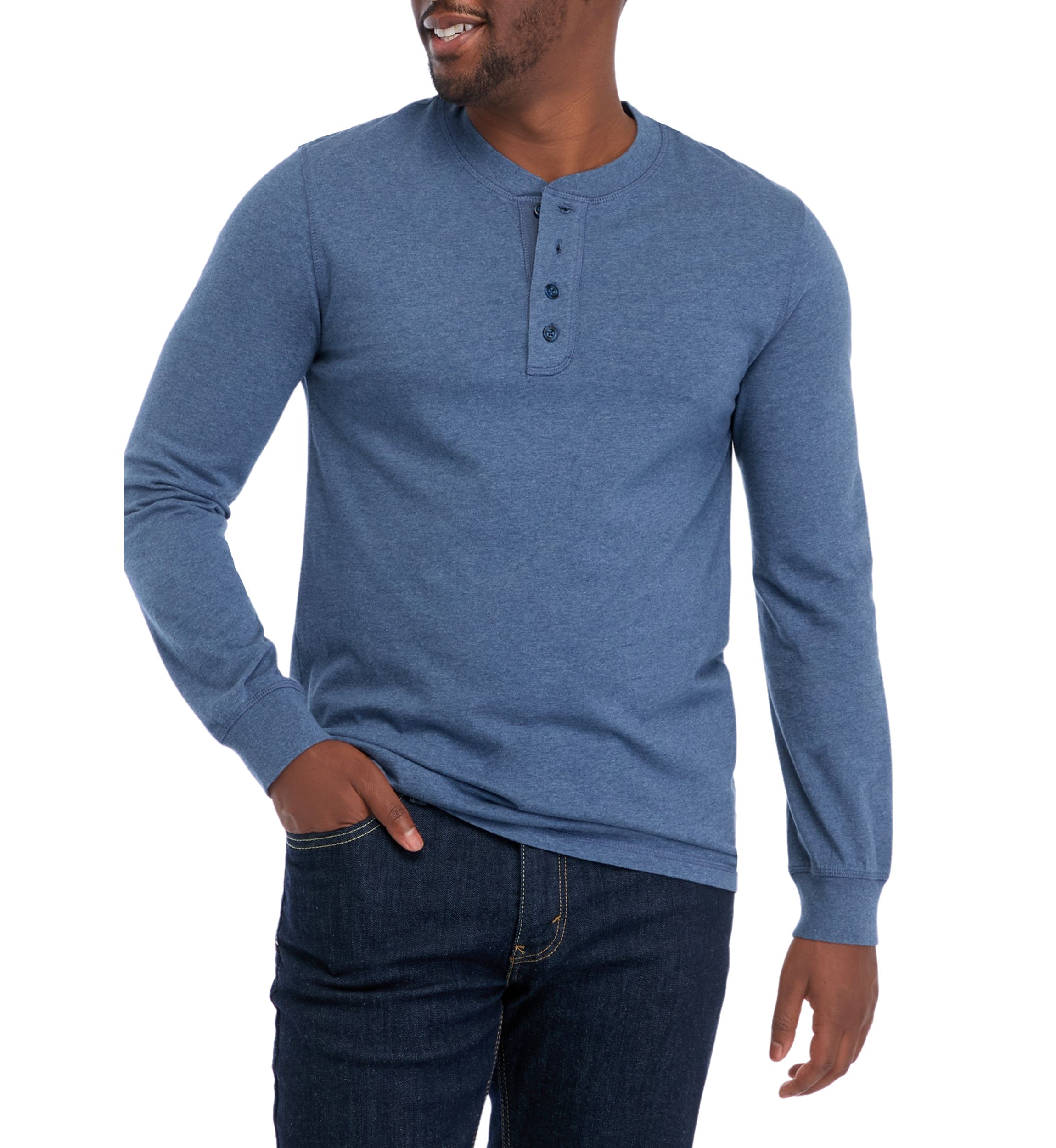 Long Sleeve 4 Button Henley Shirt