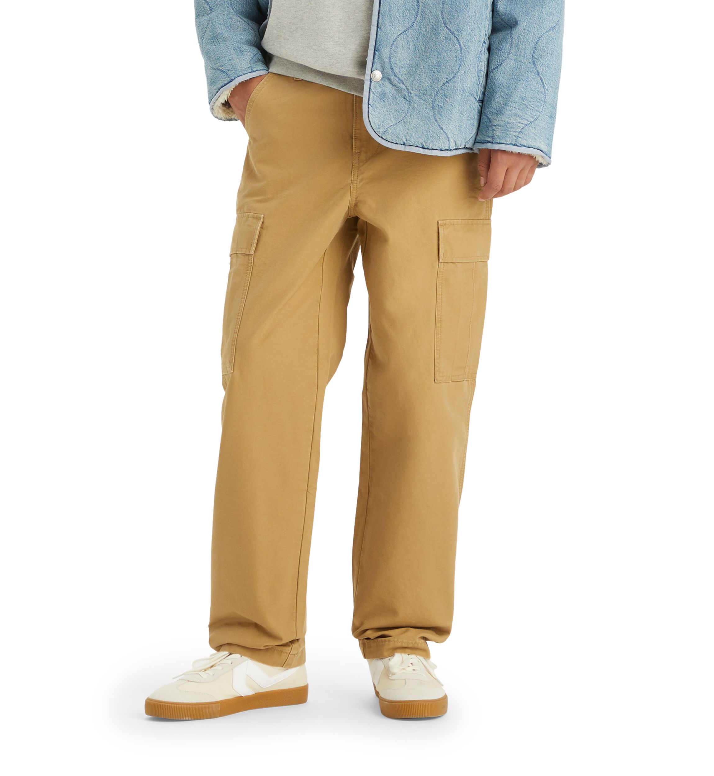 British Khaki Straight Cargo Pants
