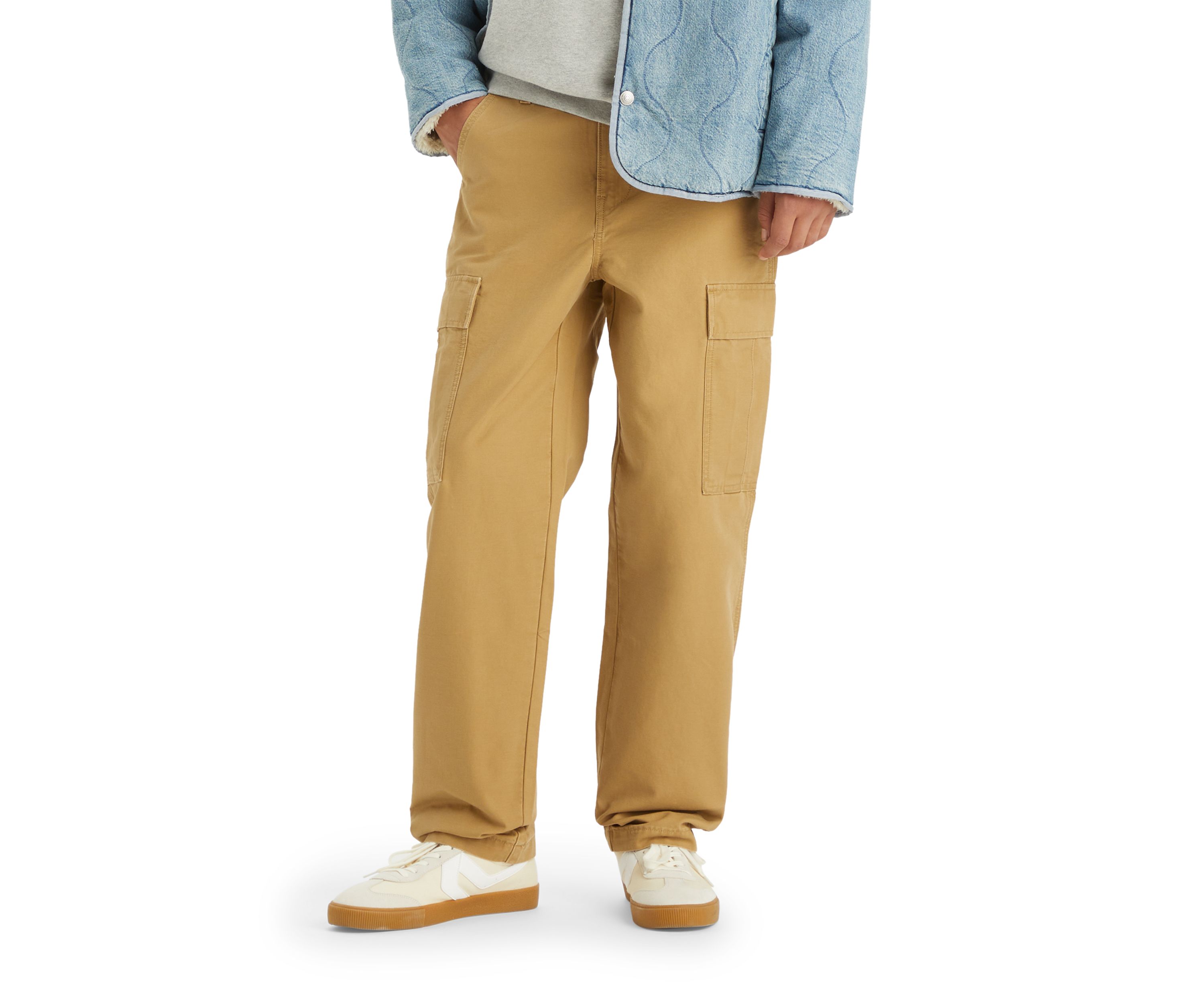 British Khaki Straight Cargo Pants