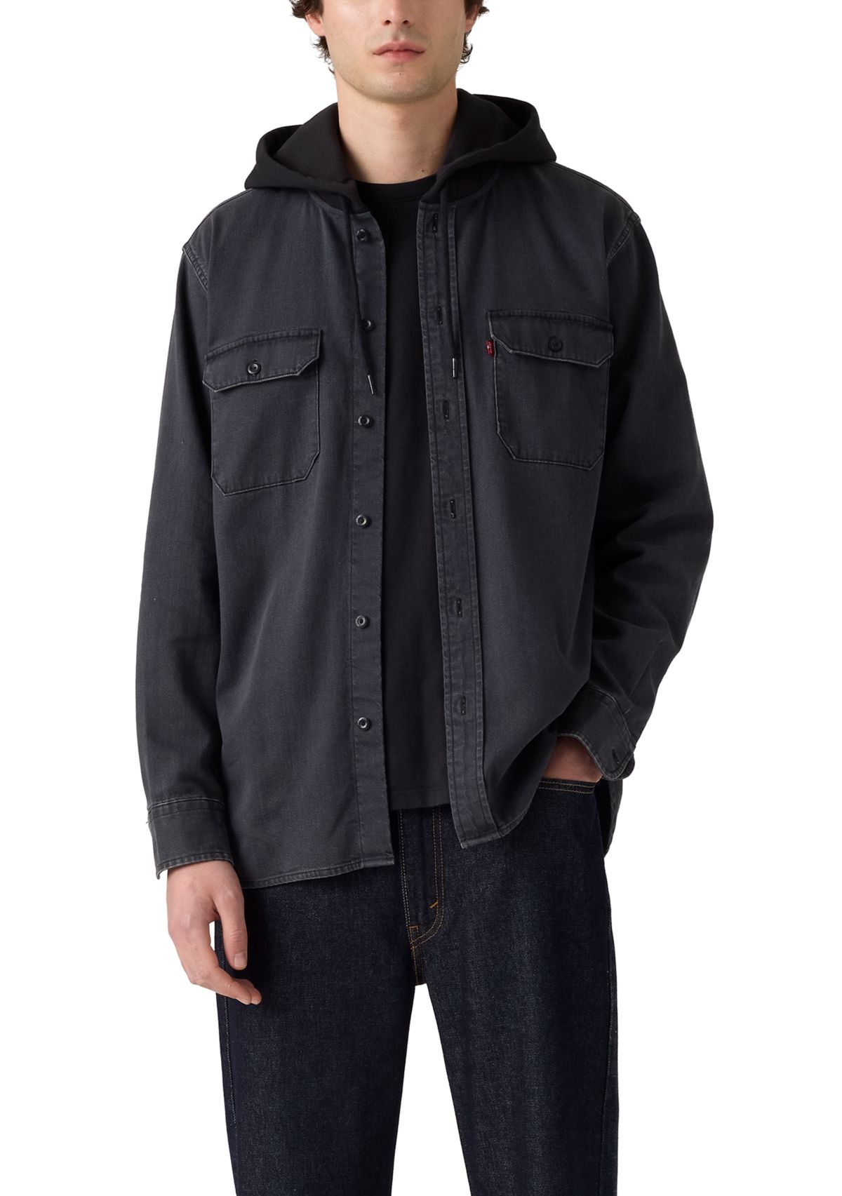 Abner Washed Black Button Down Shirt 