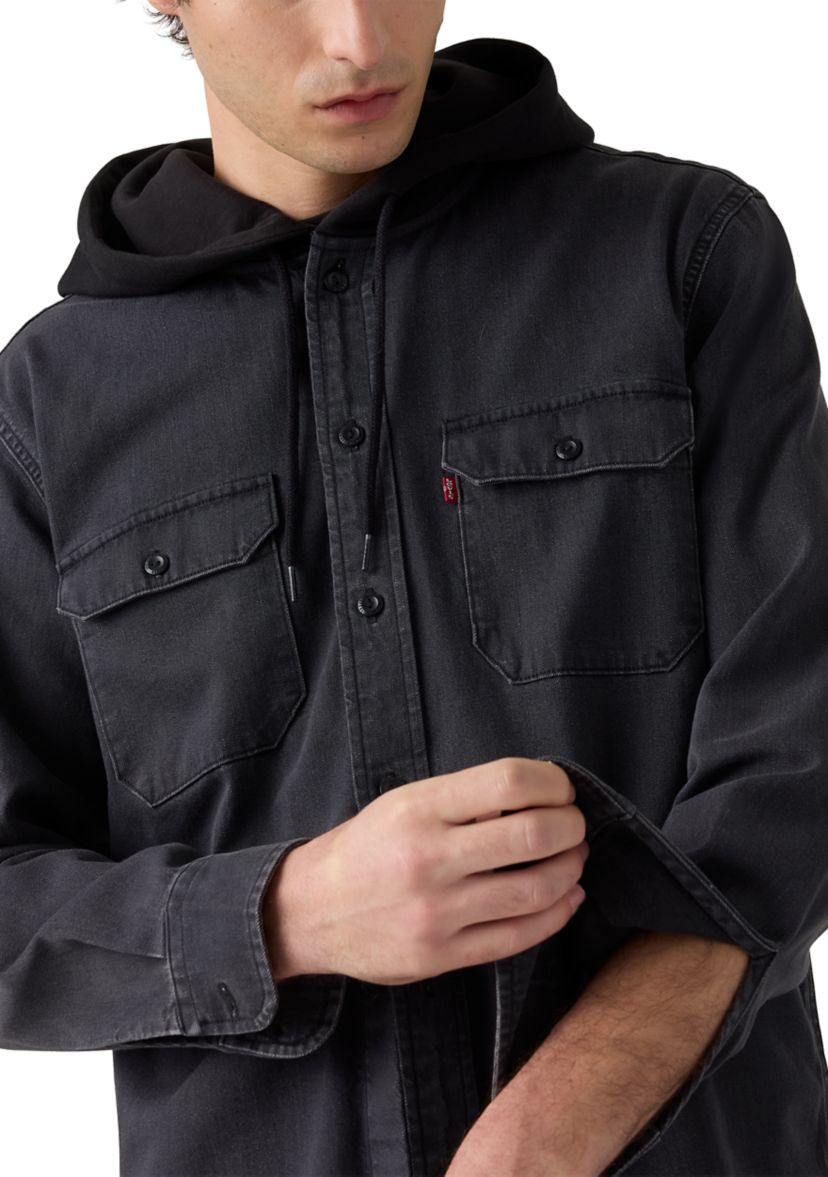 Abner Washed Black Button Down Shirt 