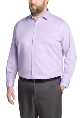 Calvin Klein Men's Big & Tall Steel+ Stretch Dress Shirt, Lilac, 20 34/35
