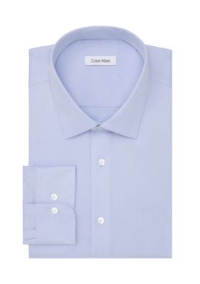 Calvin Klein Men's Big & Tall Steel+ Stretch Dress Shirt, Blue, 20 34/35