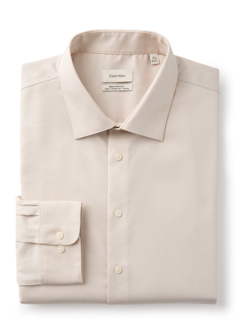 Mens Big Steel+ Stretch Wrinkle Free Dress Shirt