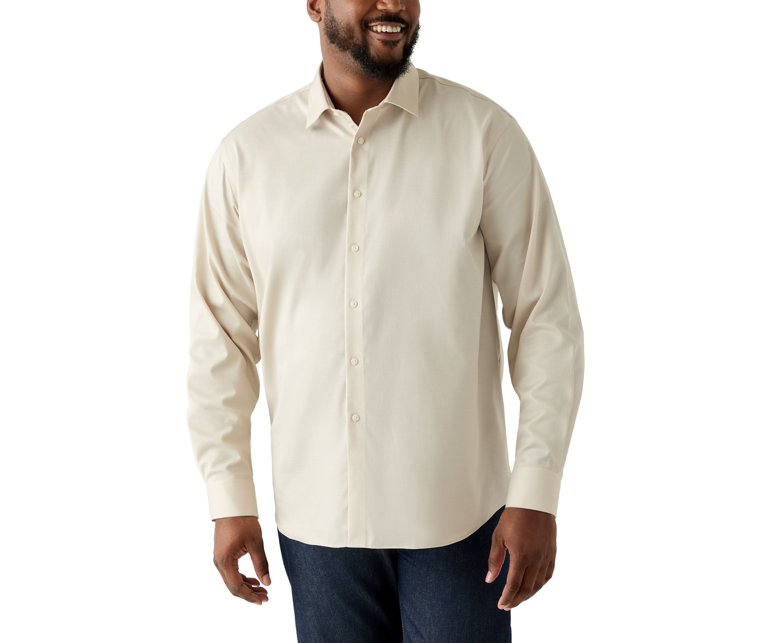Mens Big Steel+ Stretch Wrinkle Free Dress Shirt