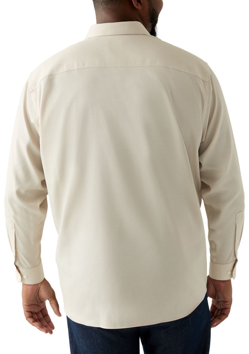 Mens Big Steel+ Stretch Wrinkle Free Dress Shirt