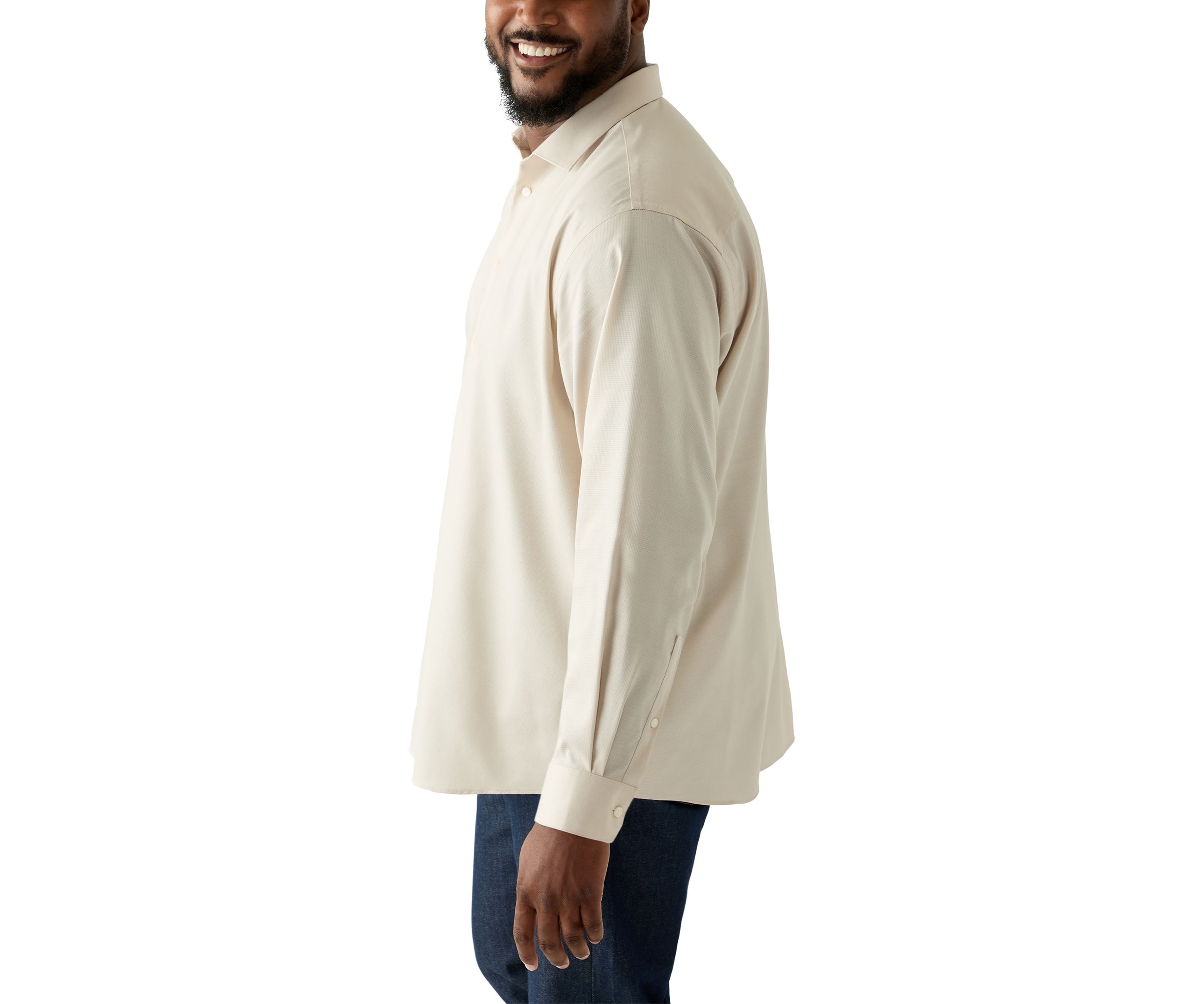 Mens Big Steel+ Stretch Wrinkle Free Dress Shirt