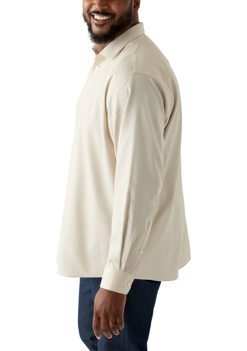 Mens Big Steel+ Stretch Wrinkle Free Dress Shirt