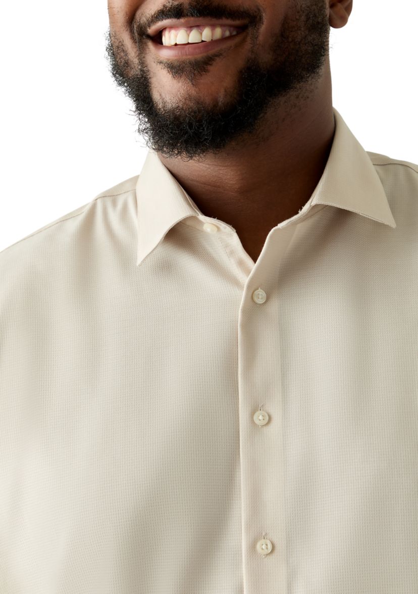 Mens Big Steel+ Stretch Wrinkle Free Dress Shirt