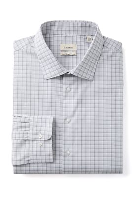 Calvin Klein Men's Big & Tall Plaid Steel Stretch Button Down Shirt