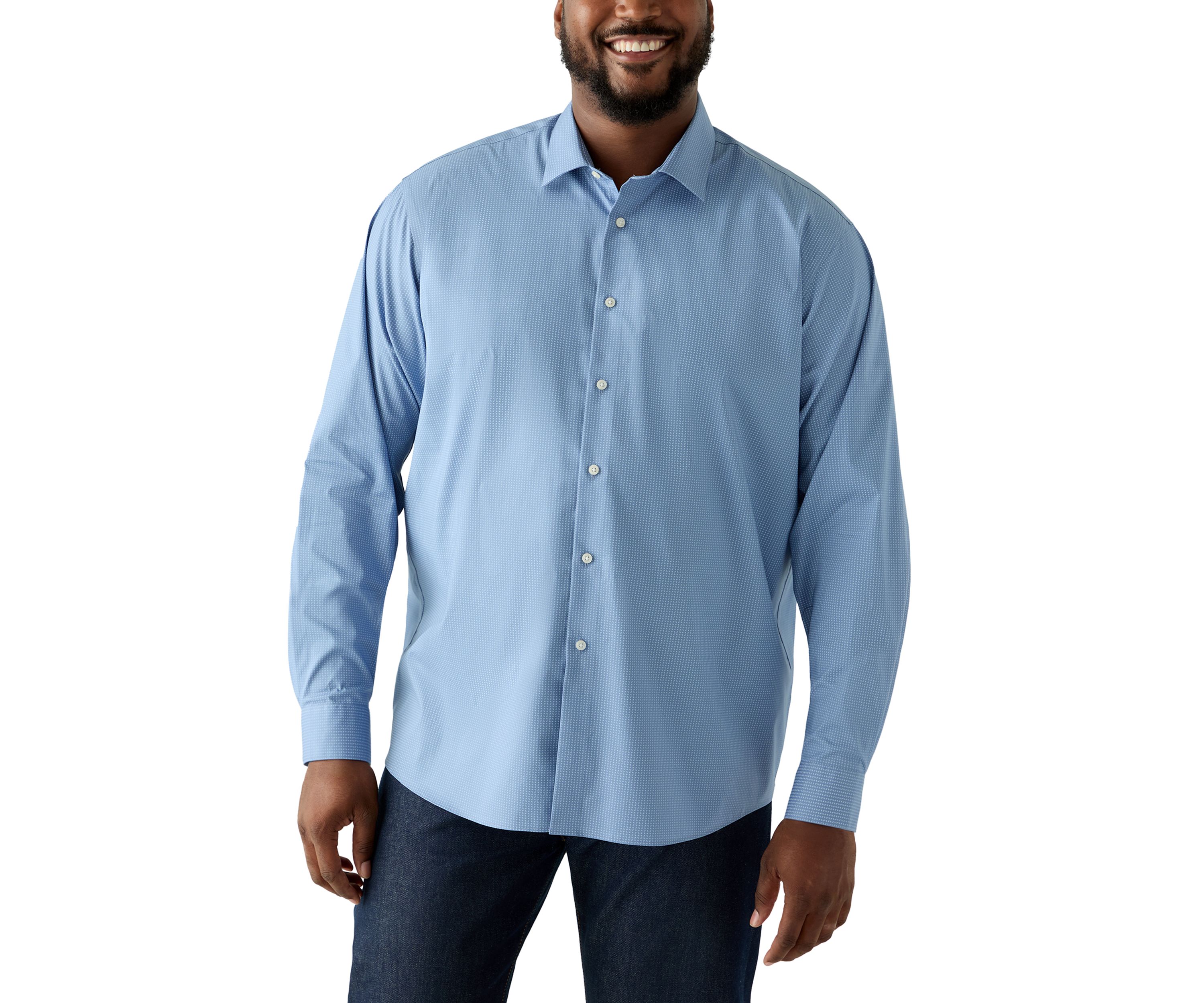 Big & Tall Printed Steel Stretch Shirt