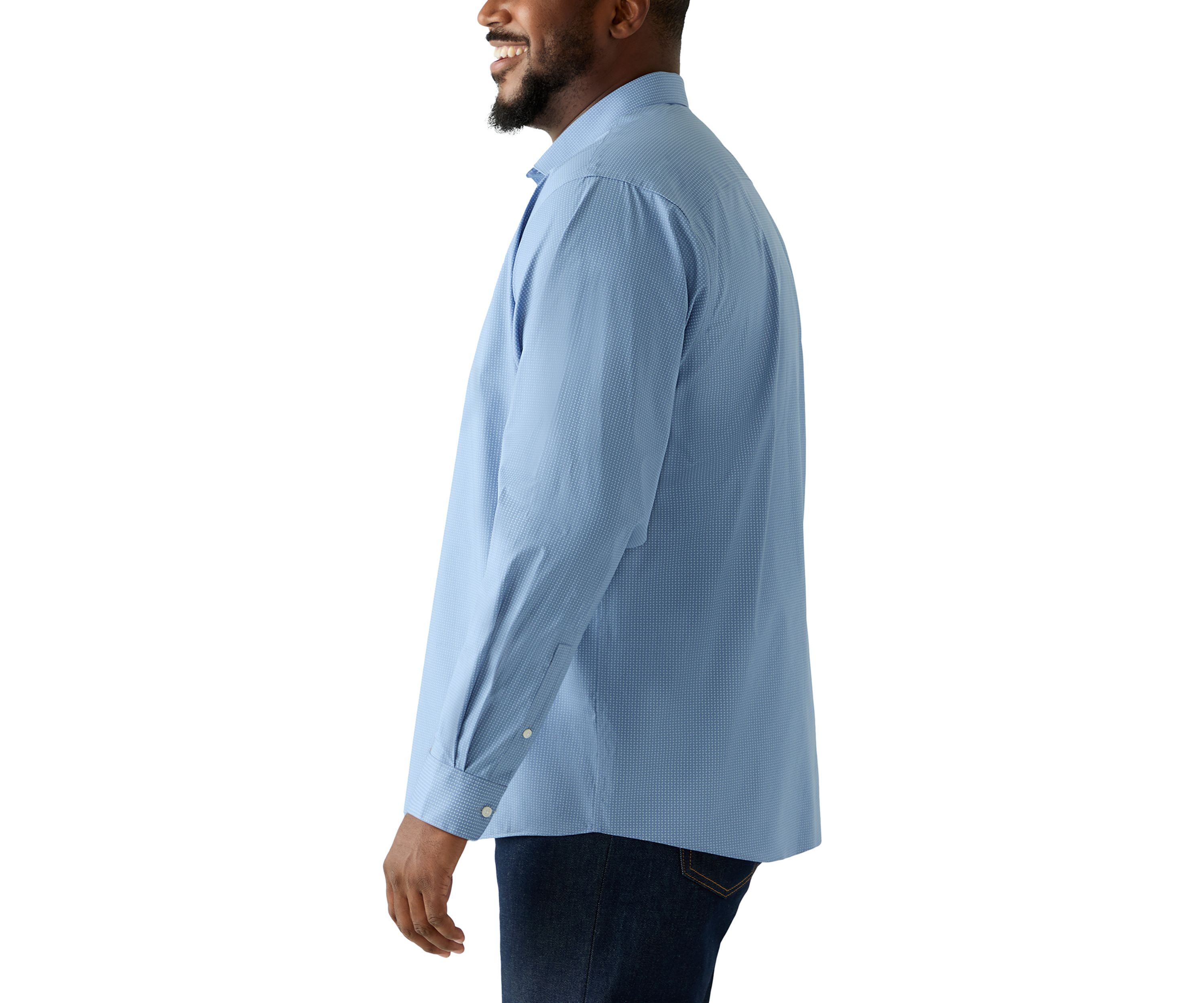 Big & Tall Printed Steel Stretch Shirt