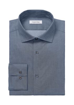 Calvin Klein Men's Big & Tall Steel+ Slim Fit Stretch Wrinkle Free Dress Shirt, 20 35/36, Cotton