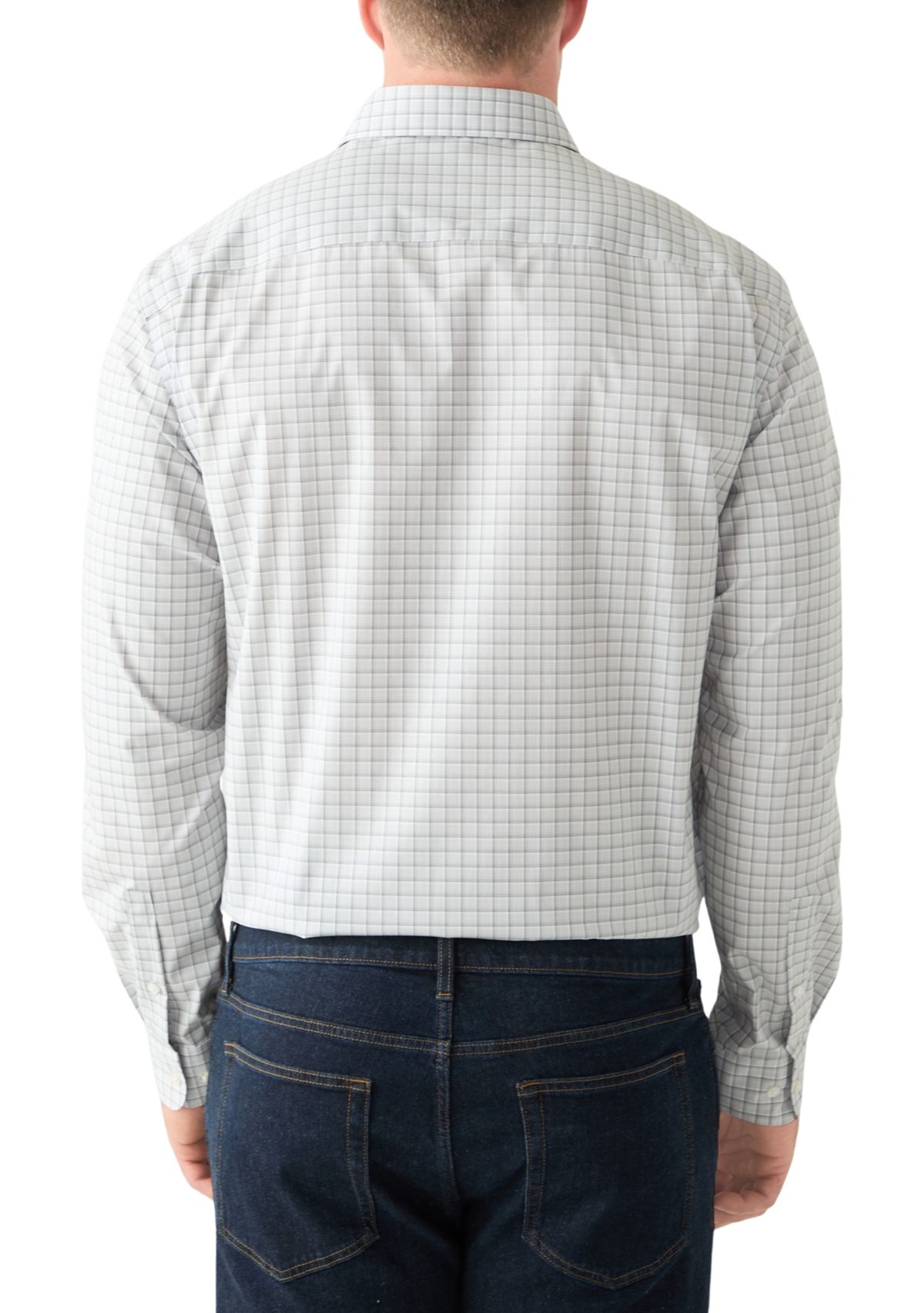 Mens Tall  Steel+ Stretch Wrinkle Free Dress Shirt 