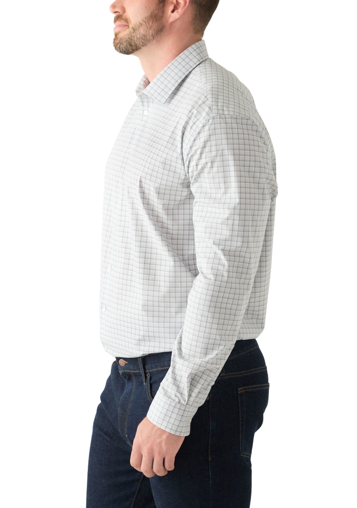 Mens Tall  Steel+ Stretch Wrinkle Free Dress Shirt 