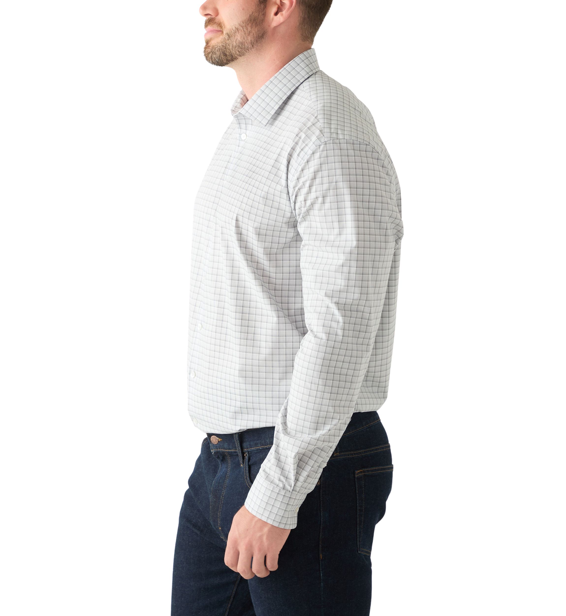 Mens Tall  Steel+ Stretch Wrinkle Free Dress Shirt 