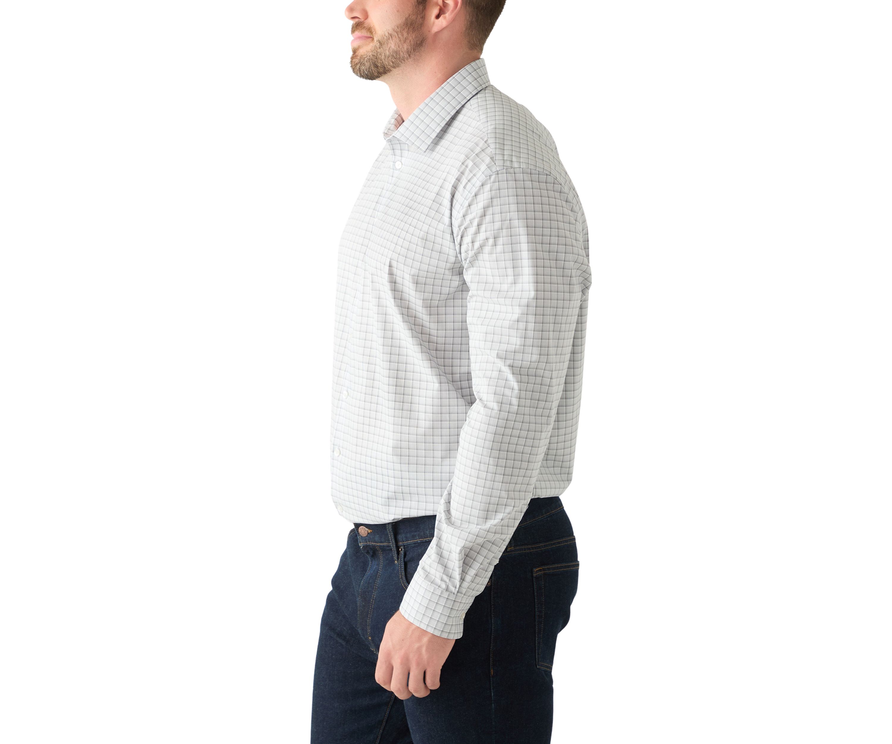 Mens Tall  Steel+ Stretch Wrinkle Free Dress Shirt 