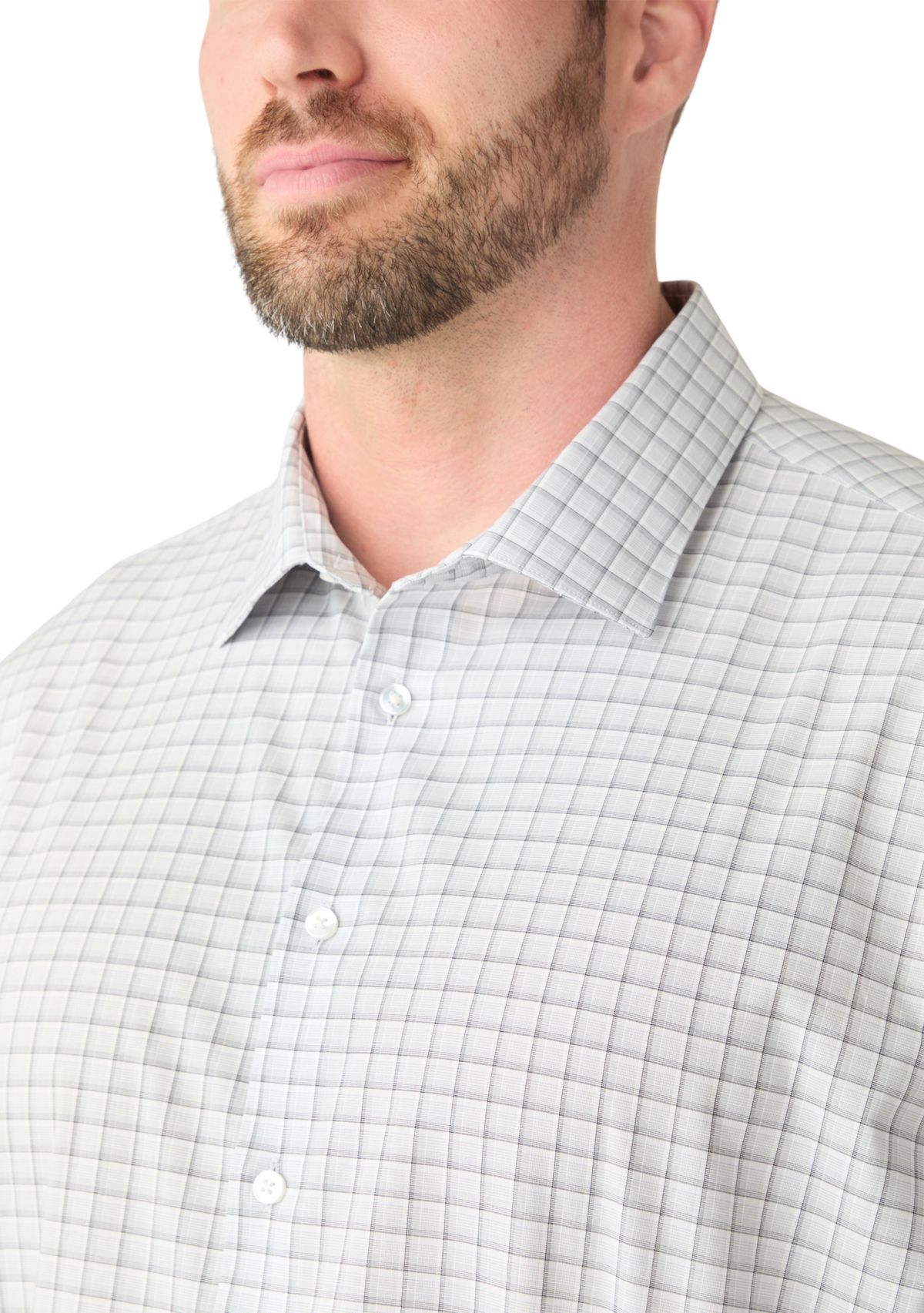 Mens Tall  Steel+ Stretch Wrinkle Free Dress Shirt 