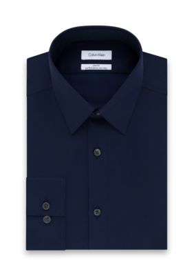Calvin Klein Men's Steel Non-Iron Performance Slim Fit Dress Shirt, 17.5 34/35