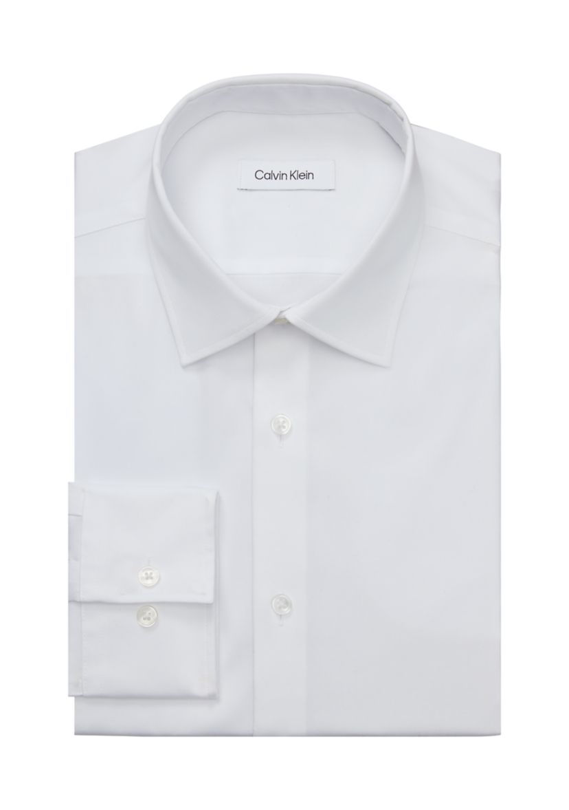 Long Sleeve Refined Cotton Stretch Poplin Dress Shirt