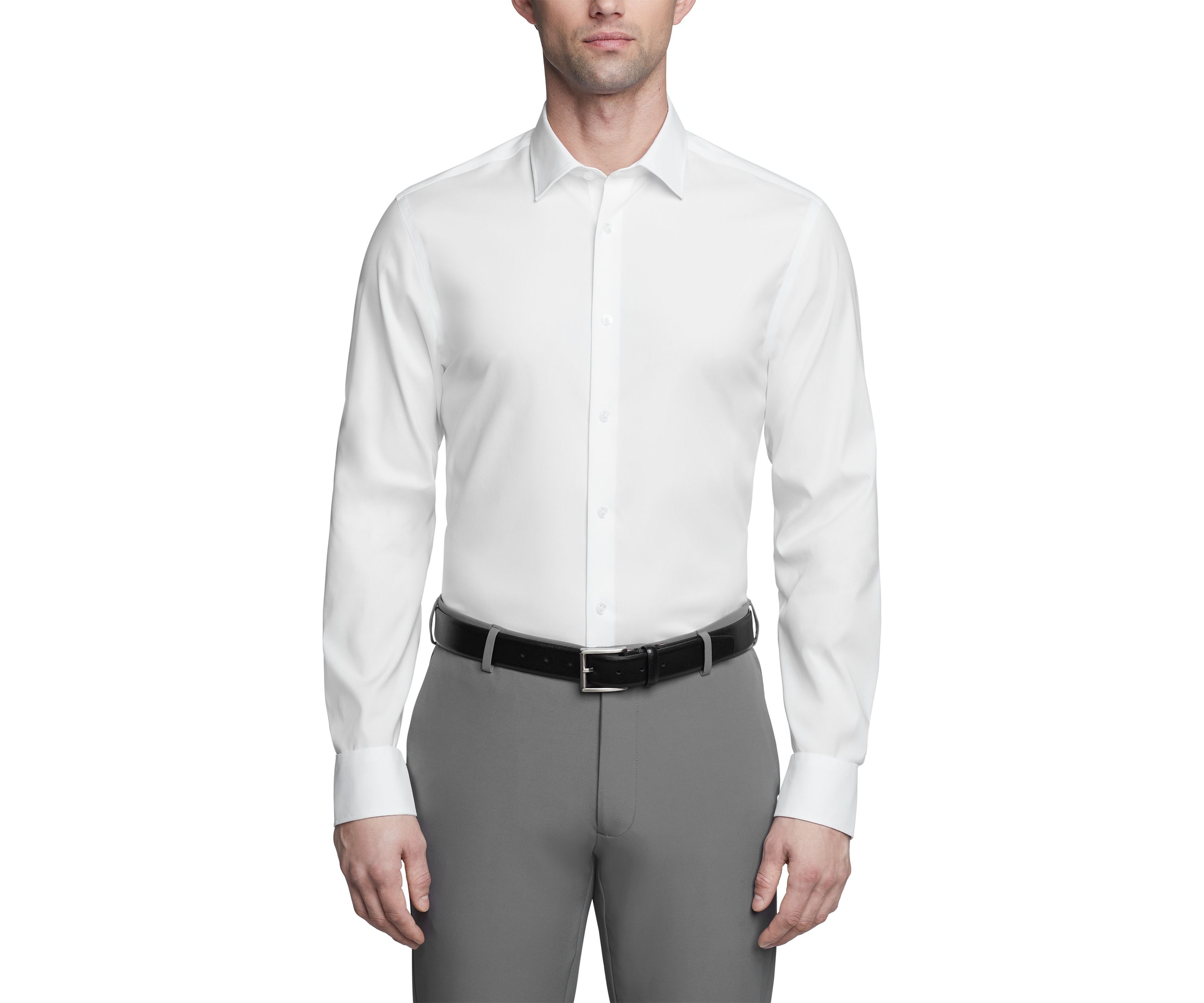 Long Sleeve Refined Cotton Stretch Poplin Dress Shirt