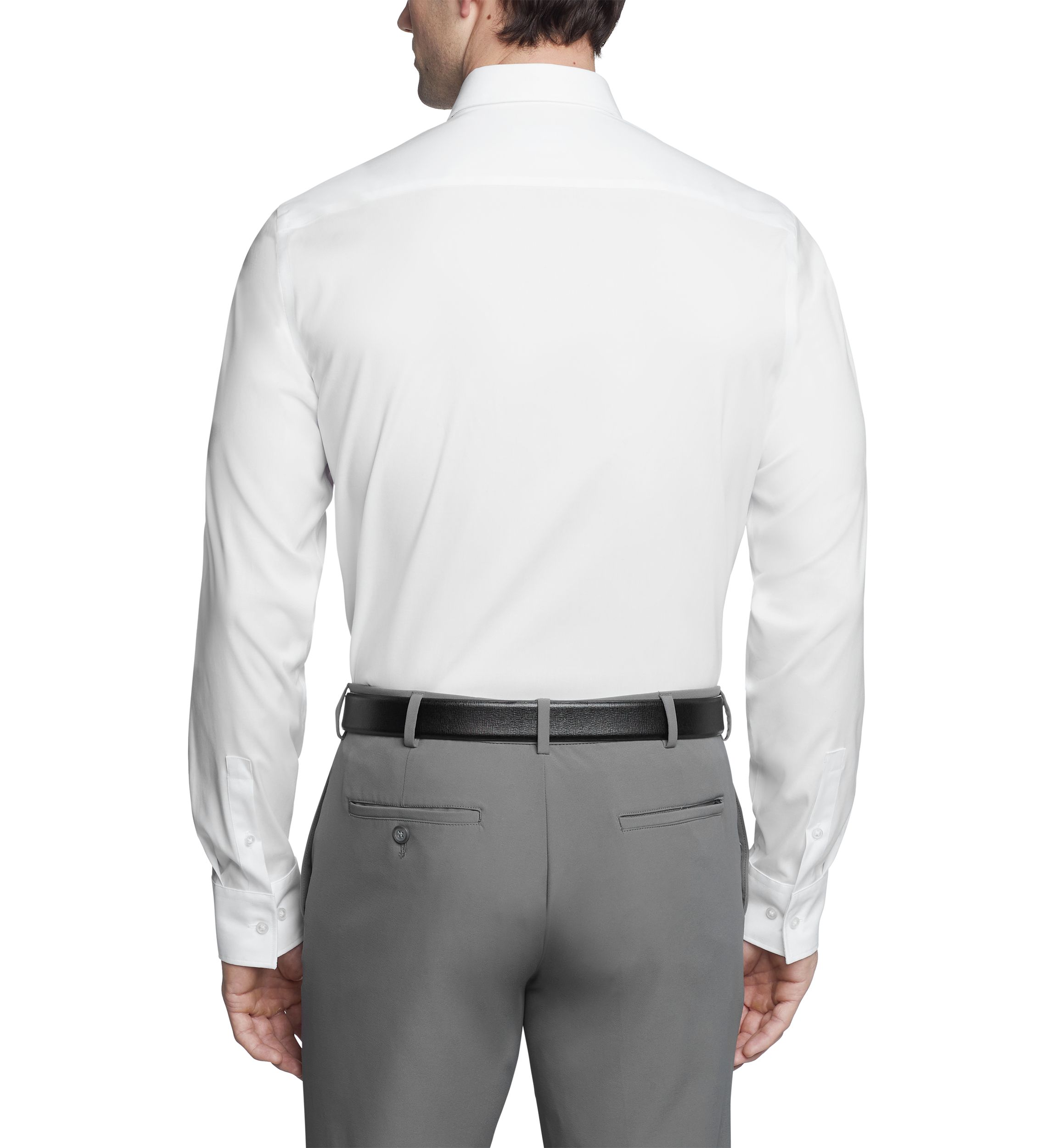 Long Sleeve Refined Cotton Stretch Poplin Dress Shirt