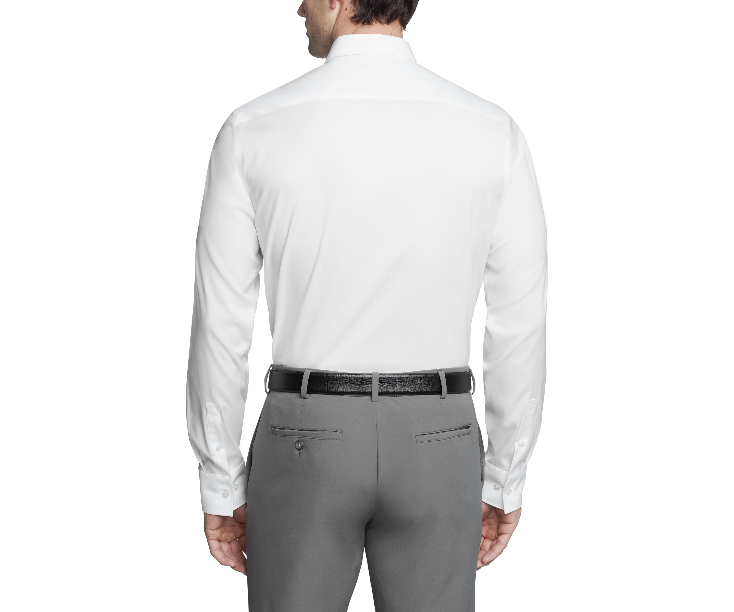 Long Sleeve Refined Cotton Stretch Poplin Dress Shirt
