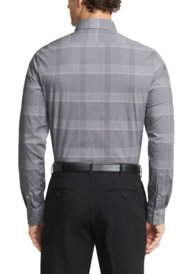 Men's Long Sleeve Slim Plaid Shirt