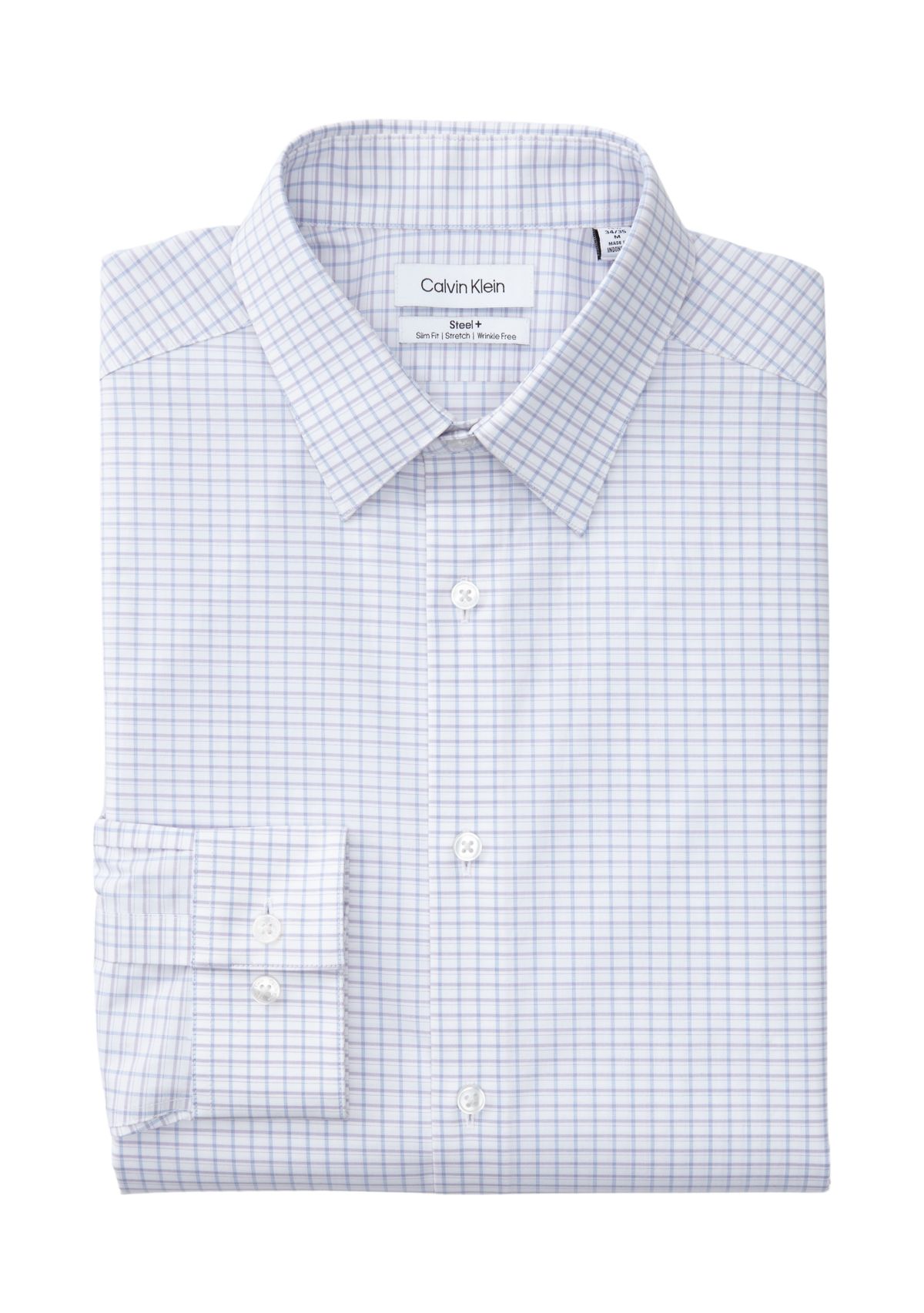 Mens Steel+ Slim Fit Stretch Wrinkle Free Dress Shirt