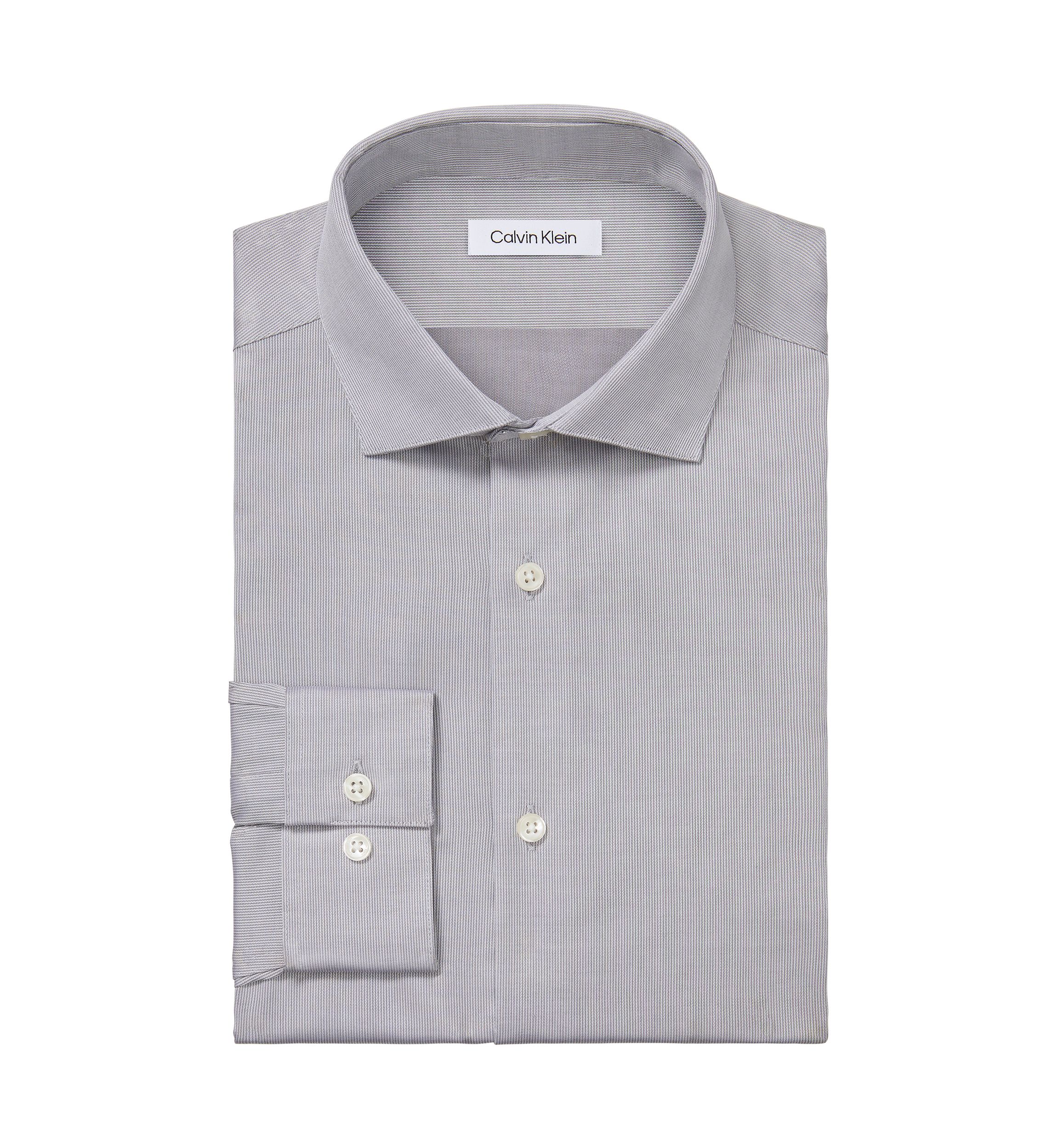 Long Sleeve Modern Pincord Slim fit Non Iron Stretch Wicking Dress Shirt