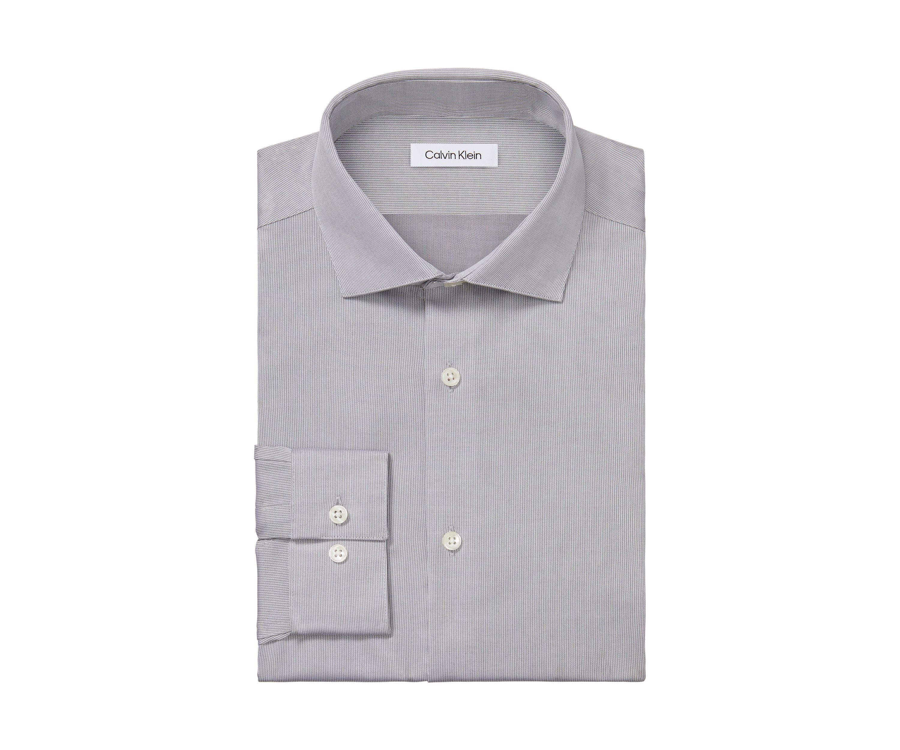 Long Sleeve Modern Pincord Slim fit Non Iron Stretch Wicking Dress Shirt
