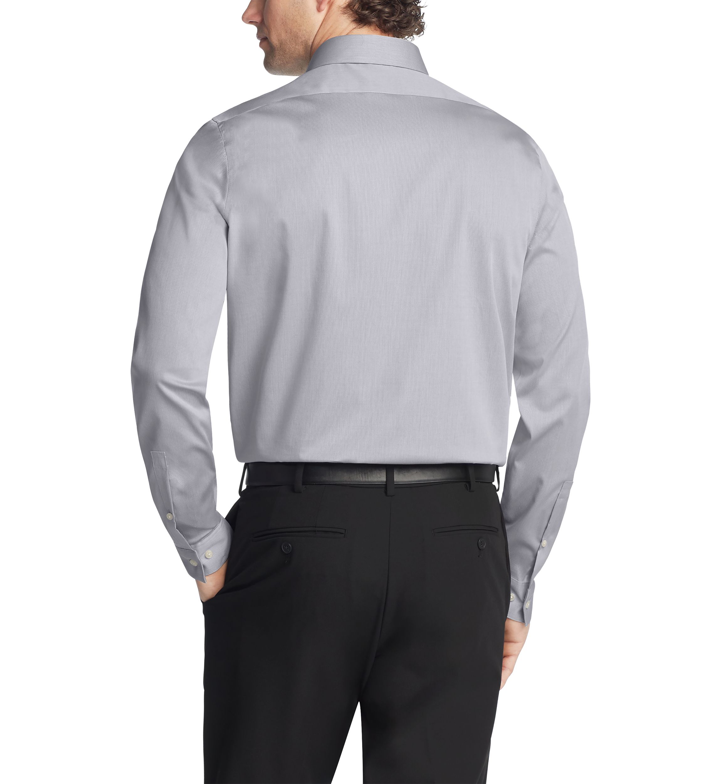 Long Sleeve Modern Pincord Slim fit Non Iron Stretch Wicking Dress Shirt