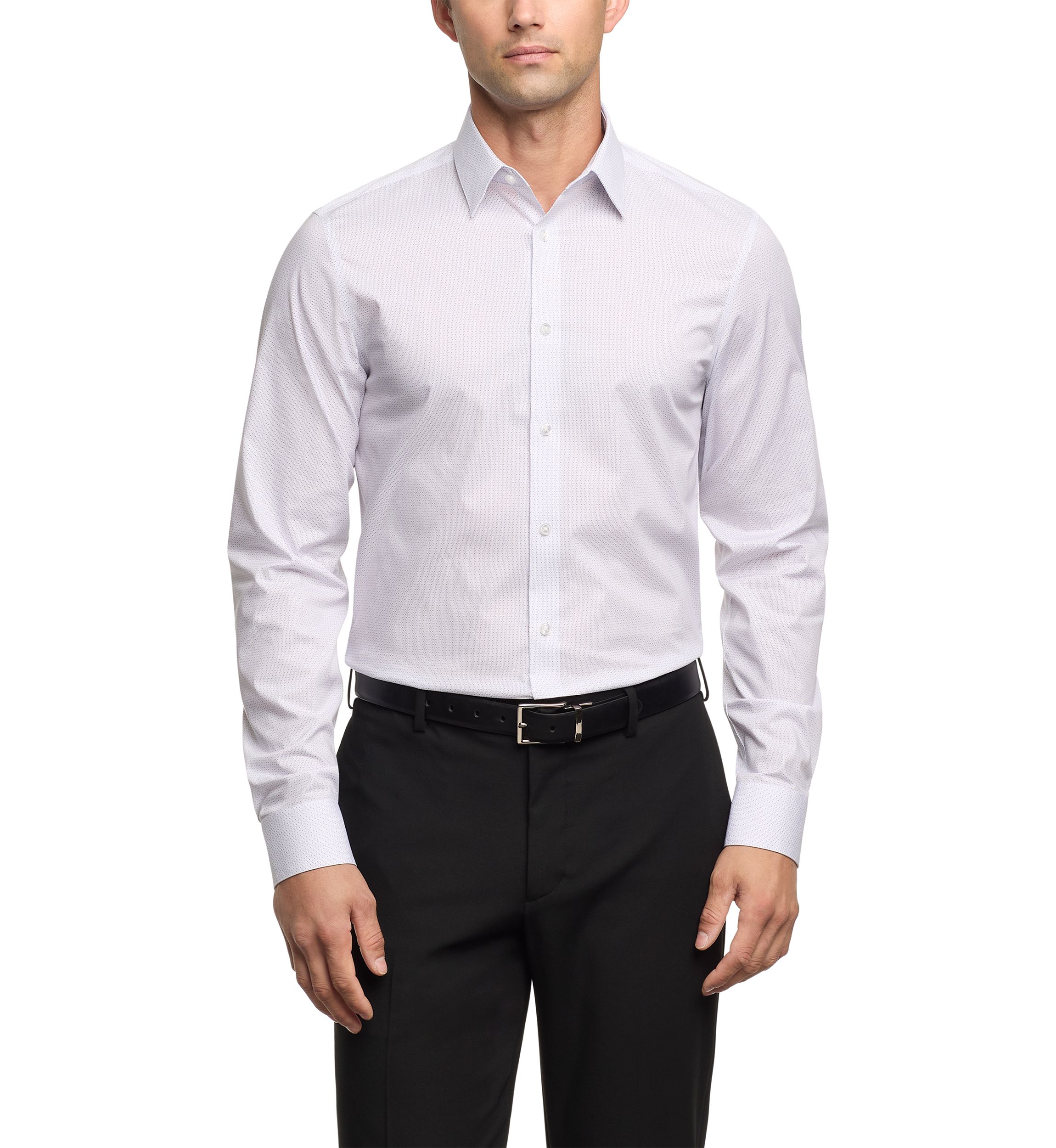  Mens Steel+ Slim Fit Stretch Wrinkle Free Dress Shirt