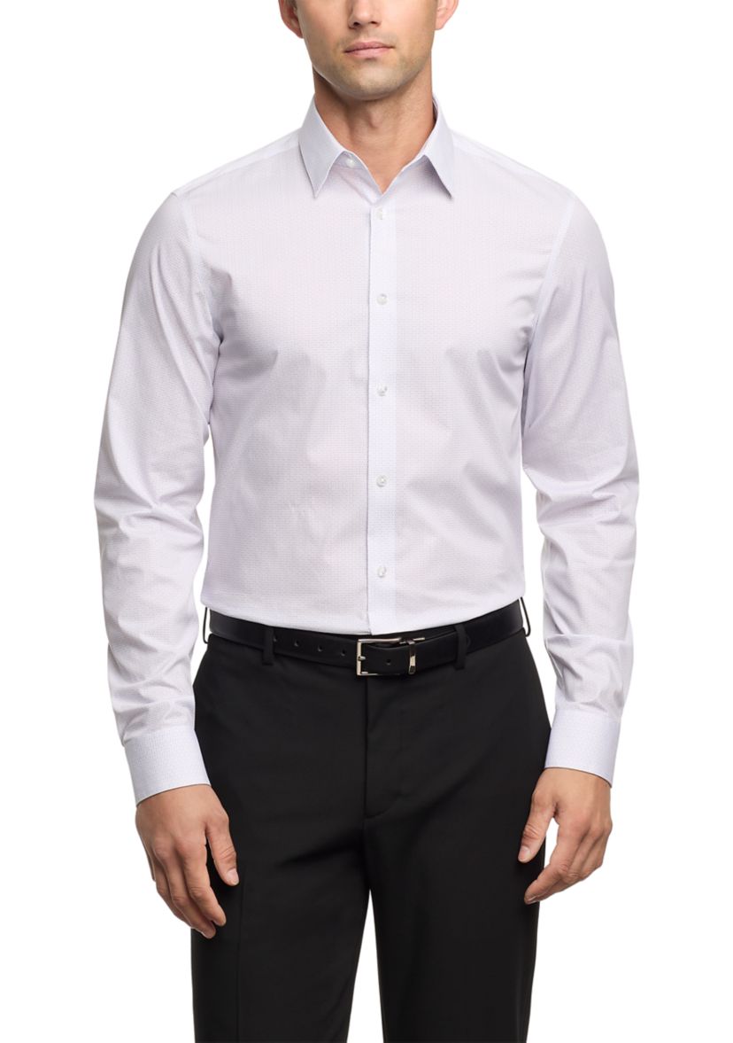  Mens Steel+ Slim Fit Stretch Wrinkle Free Dress Shirt