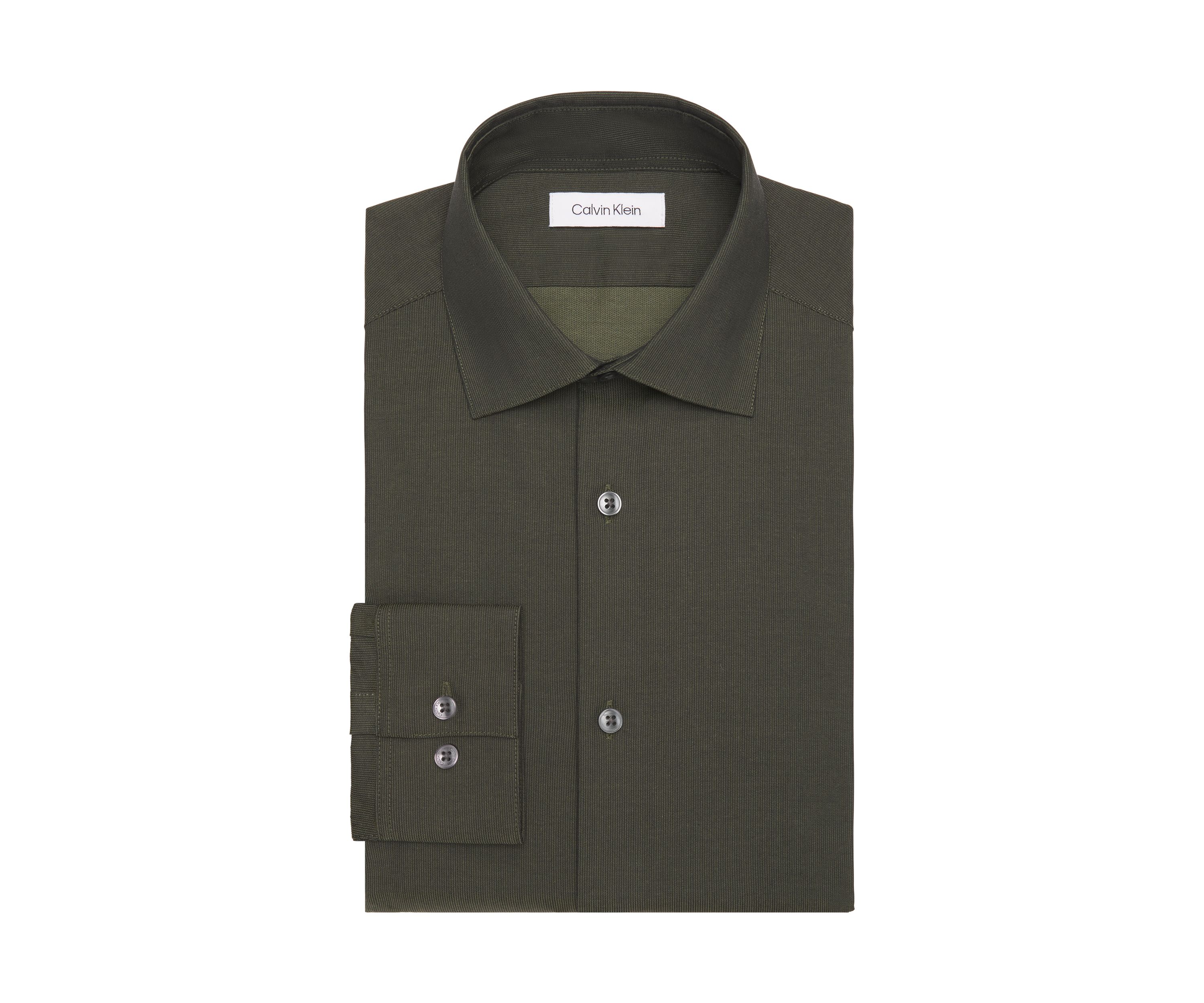 Mens Steel+ Slim Fit Stretch Wrinkle Free Dress Shirt