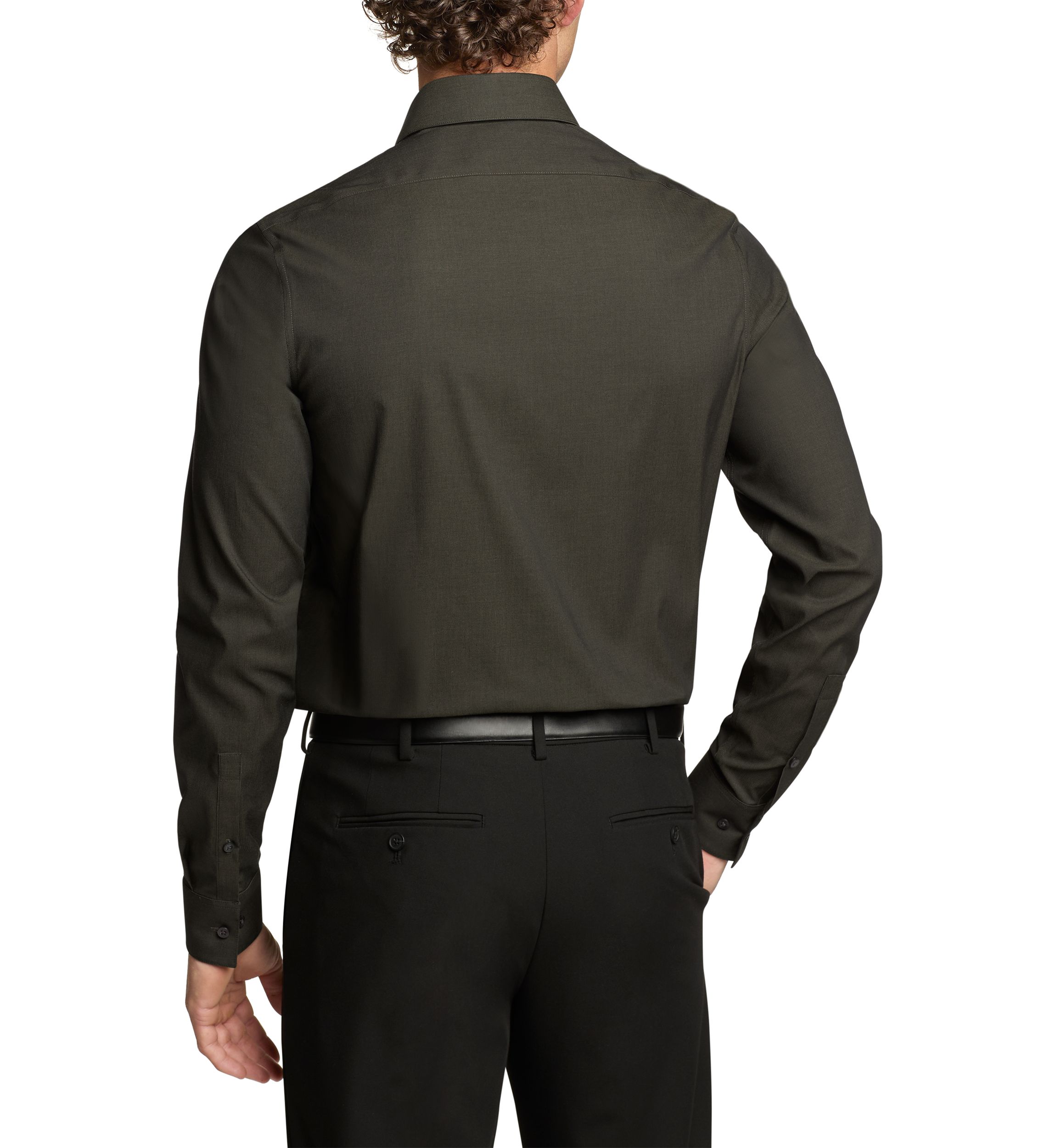 Mens Steel+ Slim Fit Stretch Wrinkle Free Dress Shirt