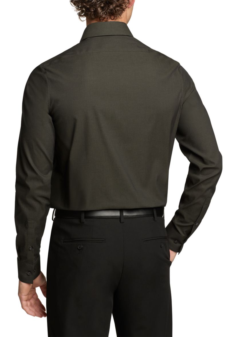 Mens Steel+ Slim Fit Stretch Wrinkle Free Dress Shirt