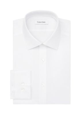 Calvin Klein Men's Performance Wrinkle Free Occasion, Slim Fit Dress Shirt, White, 17.5 34/35